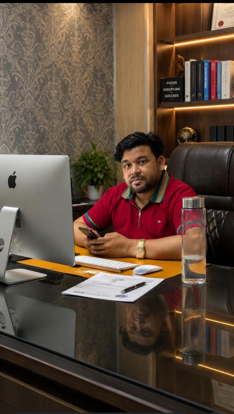 Gurdeep Singh, Owner of Online Solution Point, at his office